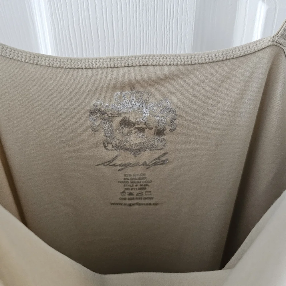 4 for $25 Beige Stretchy Spaghetti Strap Tank Top - Picture 4 of 8